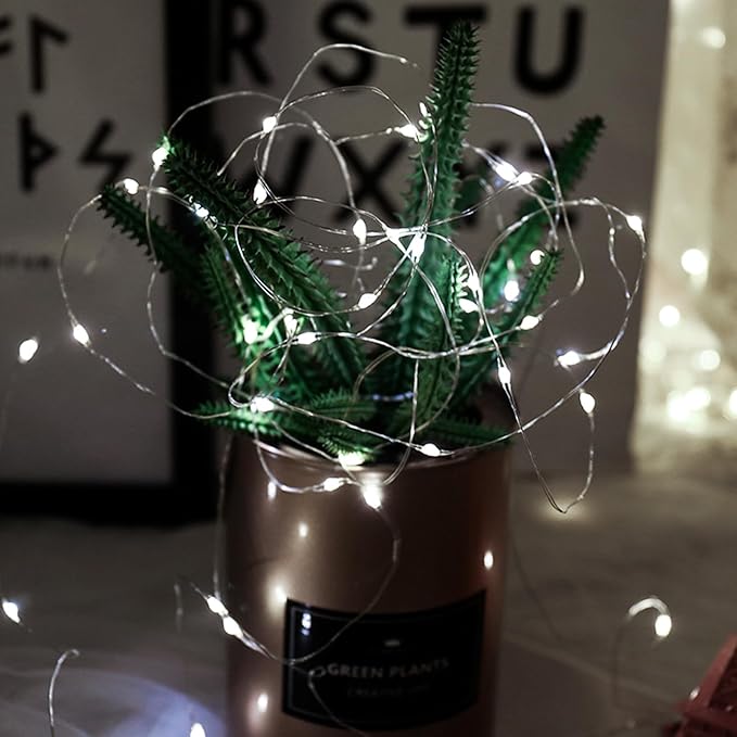 12 Pack Fairy Lights Battery Operated, 7FT 20 LED Waterproof Silver Wire Firefly Starry String Lights, Ideal for Wedding Centerpieces, Mason Jars, Party, Christmas Decor(Cool White)