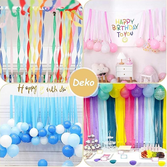 Yellow Crepe Paper 6 Pcs Streamers for Party Decorations, Birthday Wedding DIY Crafts, Gift Wrapping Supplies
