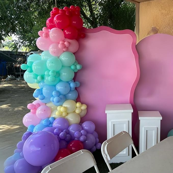 Colorful Rainbow Balloons Assorted Pink Blue Yellow Green Balloons 60PCS 12INCH Hot Pink Pastel Purple Light Blue Latex Helium Balloon for Arch Birthday Party Decorations Baby Shower