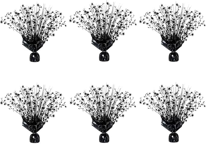 Metallic Foil Spray Centerpiece Stars for Wedding, Birthday, Anniversary, Christmas Table Decor, Holiday Festival Baby Shower Graduation Mantle Party Decorations (Black630)