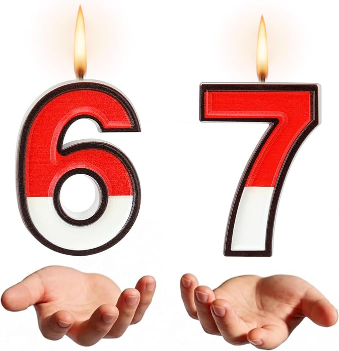 Conelist 6 7 Cartoon Red and White Birthday Cake Candle 6th and 7th Cupcake Topper, I was 6 Now Im 7 Cake Decorations for Animated and 6/7 Birthday Decoration Cartoon Party Supplies