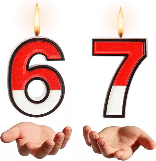 Conelist 6 7 Cartoon Red and White Birthday Cake Candle 6th and 7th Cupcake Topper, I was 6 Now Im 7 Cake Decorations for Animated and 6/7 Birthday Decoration Cartoon Party Supplies
