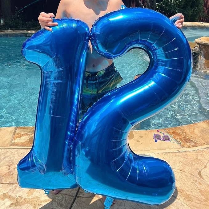 Balloons Number 40 Inch, Large Dark Blue Number 13 Balloon Party Decorations for 1 3 31 Birthday Memorial Day, Foil Balloon for Outdoor & Indoor Wedding Supplies