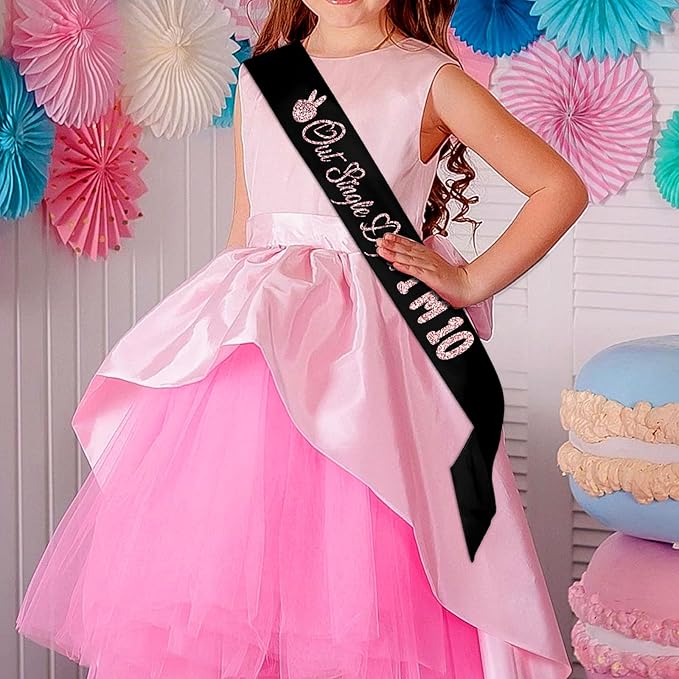 Out Single Digits I'm 10 Sash - Black Sash with Rose Gold Foil - Cheers to 10th Years Old Party Supplies - Tenth Birthday Gift Double Digit Birthday Gift