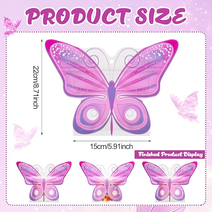 Resurhang 60 Pcs Butterfly Party Zipper Treat Bags Pink Food Goodie Gifts Bags Resealable Butterfly Themed Party Snack Candy Containers for Birthday Baby Shower Bridal Showers Supplies
