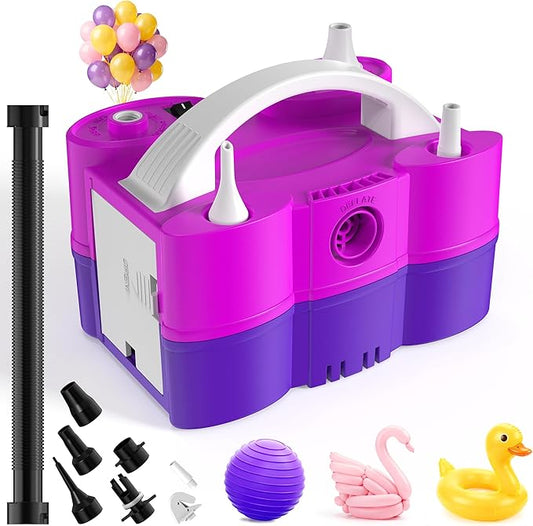 Balloon Pump Electric, 3-in-1 Portable Air Pump for Balloons and Inflatables, Fast Inflator Deflator for Pool Floats, Air Mattress, Birthday Party Decorations