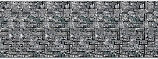 Beistle Brick Stone Wall Backdrop, 4’ x 30’ – Medieval Party Decorations, Medieval Decor Background, Photo Backdrop, Easy to Adhere Wall Covering, Stone Backdrop, Halloween Party Decorations