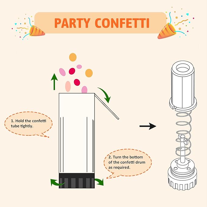 8 PCS Party Confetti Poppers Silver Stars Confetti for Wedding Birthday Graduation Baby Shower Anniversary Christmas New Year's Party Supplies