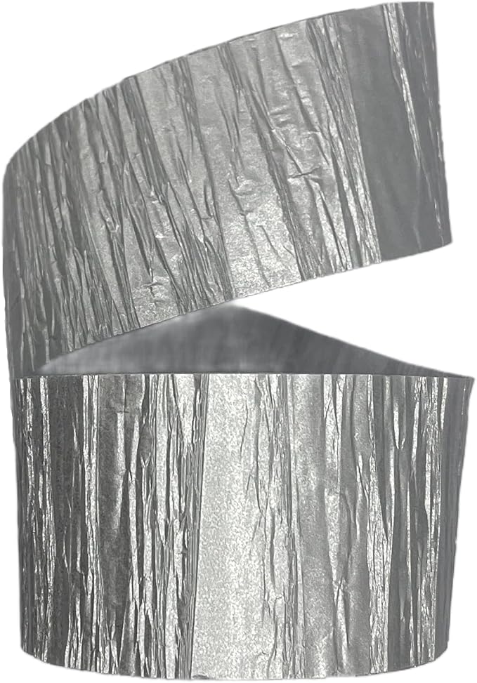 Metallic Silver Crepe Paper Streamers, 290 Feet Total, Made in USA