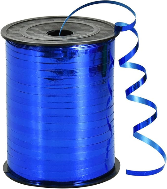 TONIFUL 500 Yards Curling Ribbon-Balloon String - Shiny Blue Metallic for DIY Decor, Gift Wrapping, Bows for Christmas, New Year, Birthday, Graduation