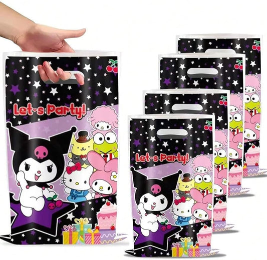 AQHOFSV 30 Pcs Birthday Party Gift Bags, Cartoon Theme Candy Goodie Treat Tote Bag for Birthday Party Supplies (black)