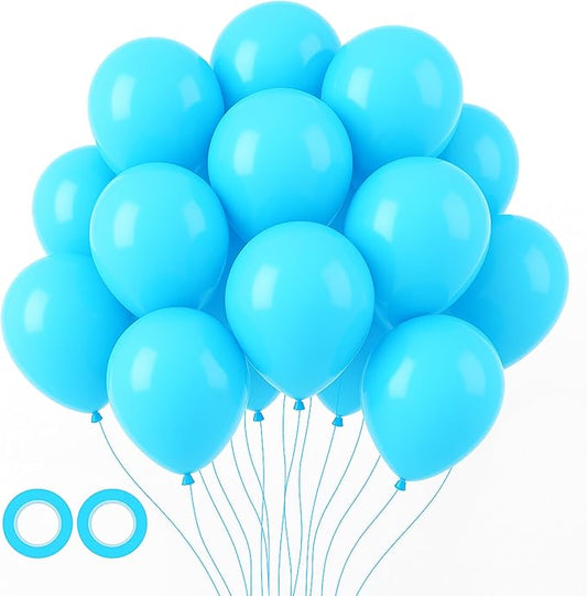 Voircoloria 105pcs Blue Balloons 12inch Party Latex Balloons for Boys Girls Birthday Baby Shower Gender Reveal Wedding Sunflower Party Decorations