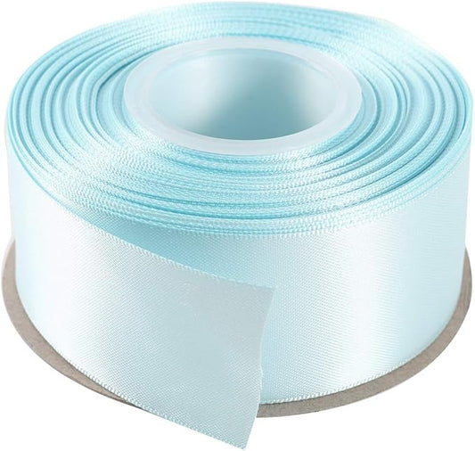 ITIsparkle 11/2" Inch Double Faced Satin Ribbon 25 Yards-Roll Set for Gift Wrapping Party Favor Hair Braids Hair Bow Baby Shower Decoration Floral Arrangement Craft Supplies, Light Blue Ribbon
