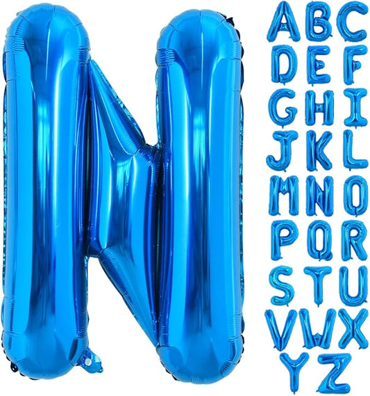 TONIFUL 40 Inch Large Blue Letter N Balloons Giant Alphabet Letter Balloons,Foil Mylar Big Balloons for 2026 Graduation Birthday Party Anniversary New Year Graduation Supplies Decorations