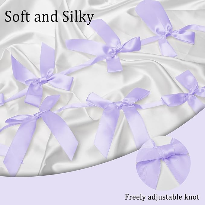 2pcs Lilac Bow Garland Banner - 8.3 Feet Coquette Ribbon Bow Decorations for Baby Shower, Birthday Party, Bridal Shower Decor (Purple)
