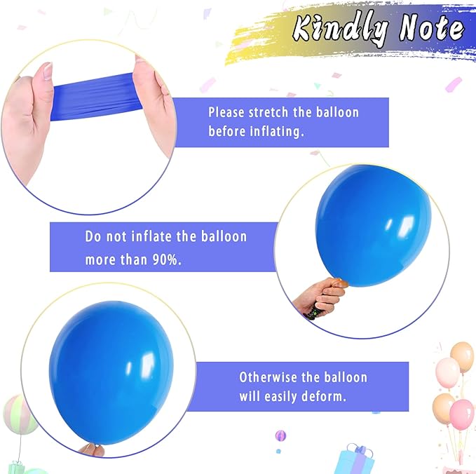 Paready Blue and Orange Balloons, 30 Pcs 12 Inch Orange Navy Blue Latex Balloons with Ribbons for Boys Birthday Baby Shower Company Events Wedding Bridal Shower Graduation Festival Decoration
