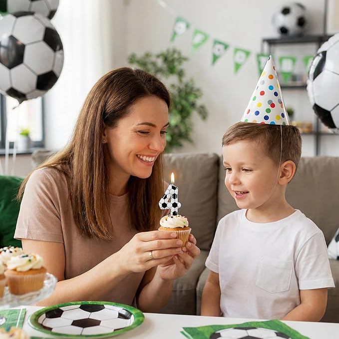 Soccer Number 4 Birthday Candle, 4th Birthday Candle Sport-Theme Cake Topper, Soccer Theme Party Decorations for Boys Girls, Party Supplies Birthday Gifts