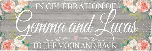 Let's Make Memories Personalized Banner - Wedding, Anniversary, Engagement Party Decorations - Customized Banner - Any Text - Indoor/Outdoor Vinyl - Rustic Celebration - Gray - 10 ft