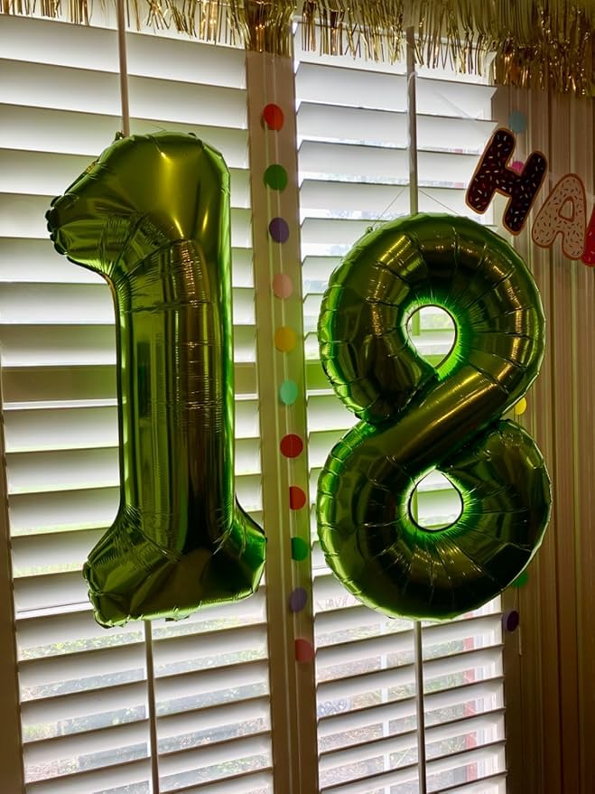 40 inch Number Balloon 0-9 Green Large Number 90 Balloons,Digital Balloons for Birthday Party Celebration Decorations Supplies, Helium Foil Number Balloons for Wedding Anniversary