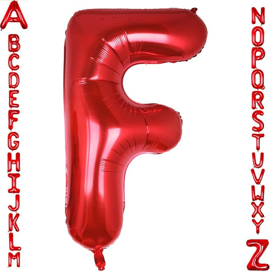 AULE red Letter Balloons F 40Inch Large Giant big Foil Mylar red F Balloon for Birthday Aniversary Party Decorations