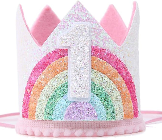 Boy Girl Birthday Crown, Prince Princess Birthday Hat Headband Tiara Crown Cake Photo Prop Party Decorations