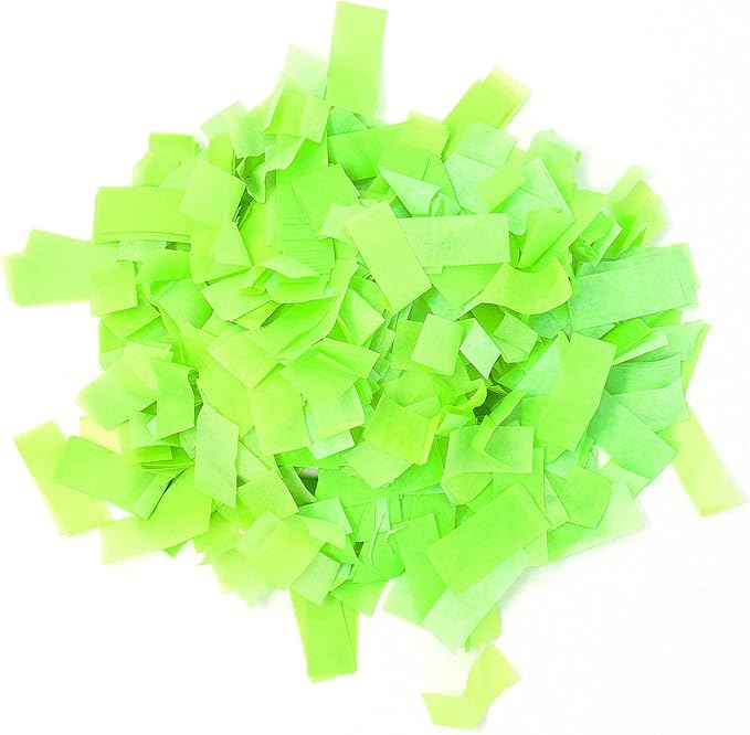 Ultimate Confetti, Green UV Glow Rectangular Biodegradable Confetti -Tissue Paper Flame-Resistant & Slow-Falling Confetti for Cannon and Launcher use - Best for Celebrations - 1 lb, 16 oz