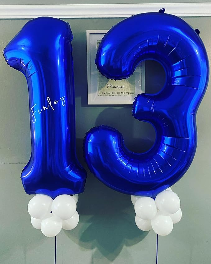 40 Inch Navy Blue 13 Number Balloons Giant 13 or 31 Balloons Navy Blue Birthday 13 Balloons 13th Birthday Anniversary Events Party Decorations Supplies