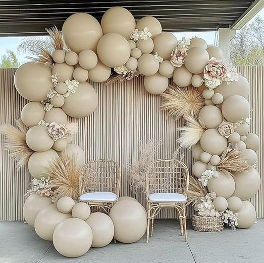 White Sand Balloon Double Stuffed Cream Off White Balloons Different Sizes Light Grey Latex Balloon Garland Pastel Balloons Arch Kit For Neutral Baby Shower Bridal Wedding Birthday Party Decor