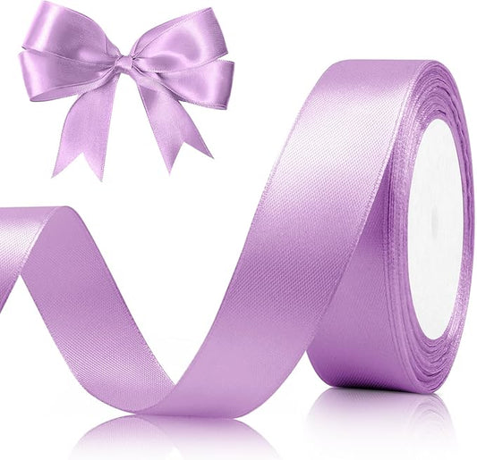 Purple Ribbons 1 Inch 25 Yds Lilac Ribbon for Gift Wrapping, Pink Purple Satin Ribon Perfect for Wedding Decoration Baby Shower Ribbons for Flower Bouquet, Balloon String, Easter, Bridal Shower