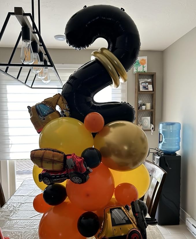 40 inch Number Balloon 0-9 Black Large Number 2 Balloons,Digital Balloons for Birthday Party Celebration Decorations Supplies, Helium Foil Number Balloons for Wedding Anniversary
