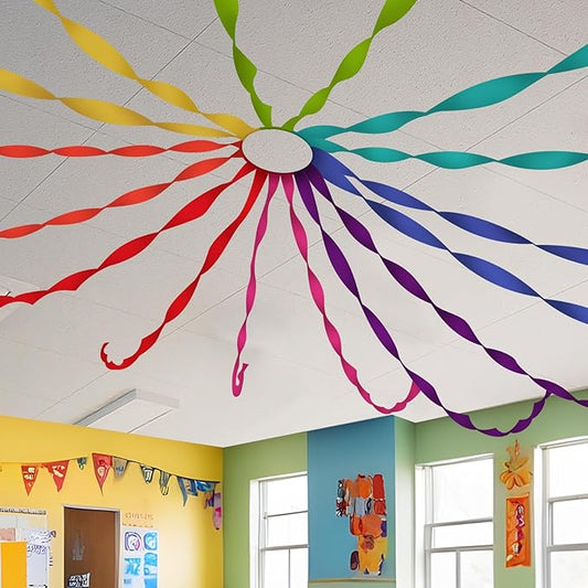 Watersay 16 Rolls Rainbow Crepe Paper Streamers 528 ft Colorful Classroom Party Decoration Back to School Classroom Ceiling Decor Graduation Party Streamers for Festivals Birthday Theme Wedding Indoor