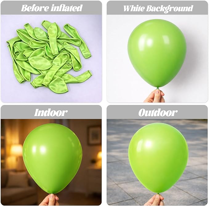 Voircoloria 90pack Lime Green Balloons Different Size 18/12/10/5 Inch Lime Green Balloon Garland Arch Kit for Graduation, Wedding, Birthday, Christmas, Baby Shower, Anniversary Party Decorations