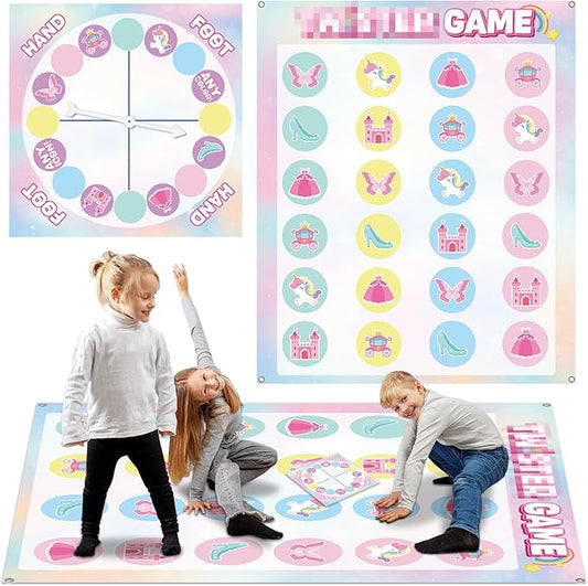 Lonfliness Unicorn Pose Balance Floor Game for 2 or More Players, Pastel Rainbow Large Mat Party Game Indoor Outdoor Family Reunion Games for Friends Adults Group Activity Unicorn Party Favor Gift