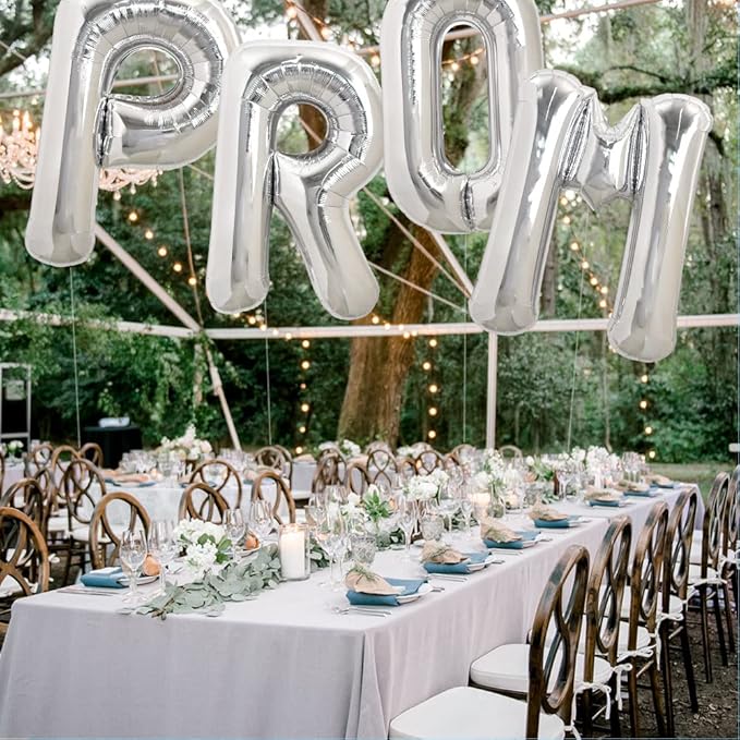 TONIFUL 40 Inch Large Silver Letter R Balloons, Foil Mylar Big Letter Balloons for 2026 New Year Eve Graduation Wedding Baby Shower Birthday Party Anniversary Supplies Decorations