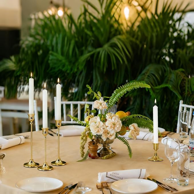 Candlestick Holders 3PCS, Metal Taper Candle Holder, Gold Vintage Candle Holders for Pillar Candles, Table Mantel Wedding Festive Decor Party Party Decor Christmas Decorations