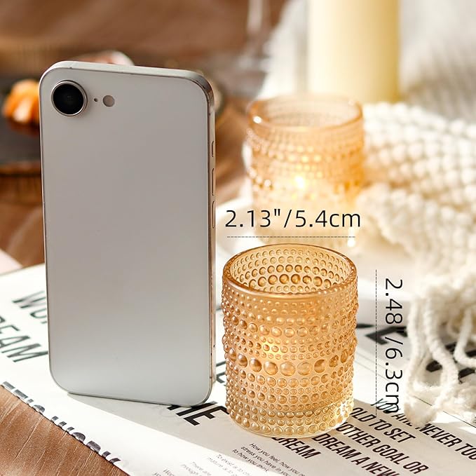 WDHODEC Gold Candle Holders 24 PCS, Glass Votive Tealight Candle Holders for Fall Thanksgiving Christmas Table Centerpiece Wedding Decorations