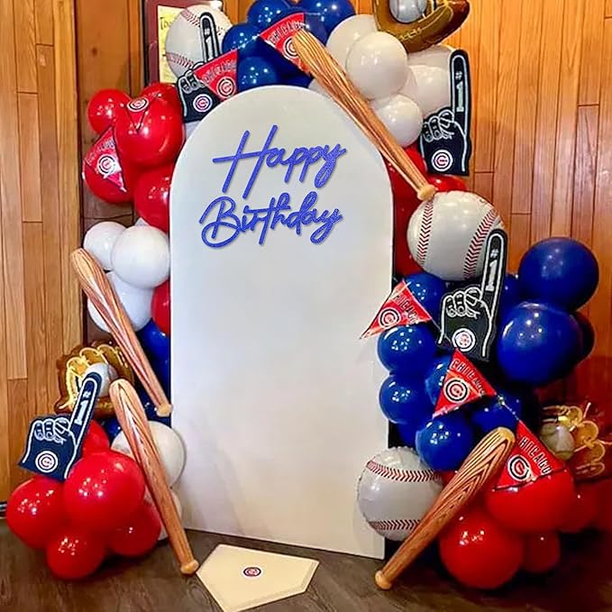 Happy Birthday Sign for Backdrop - Glitter Blue Felt Happy Birthday Letter Sign for Balloon Arch Birthday Party Balloon Arch Backdrop Decorations for Birthday Party Baby Shower - Glitter Blue