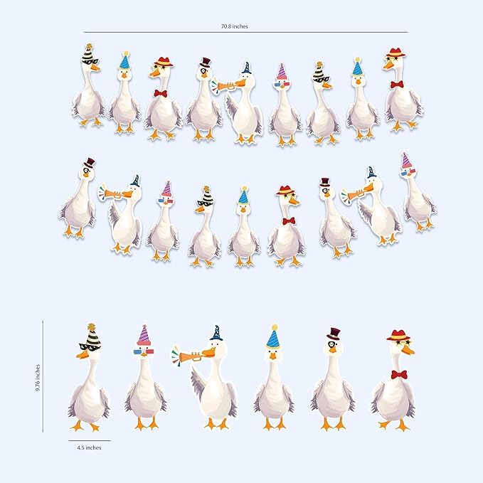 Cheerland Silly Goose Party Decorations Garland Birthday Banner Garden Tea Party Hanging Funny Goose Go Duck Decoration Supplies Farm Themed Cute Boys Girls Baby Shower Decor for Spring Garden Parties
