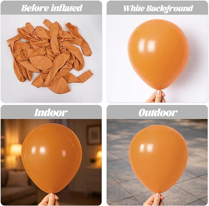 Voircoloria Burnt Orange Balloons, 66pack 12inch Retro Orange Latex Party Balloons for Wedding, Birthday, Graduation, Bridal Shower, Baby Shower, Gender Reveal, Anniversary Party Decorations