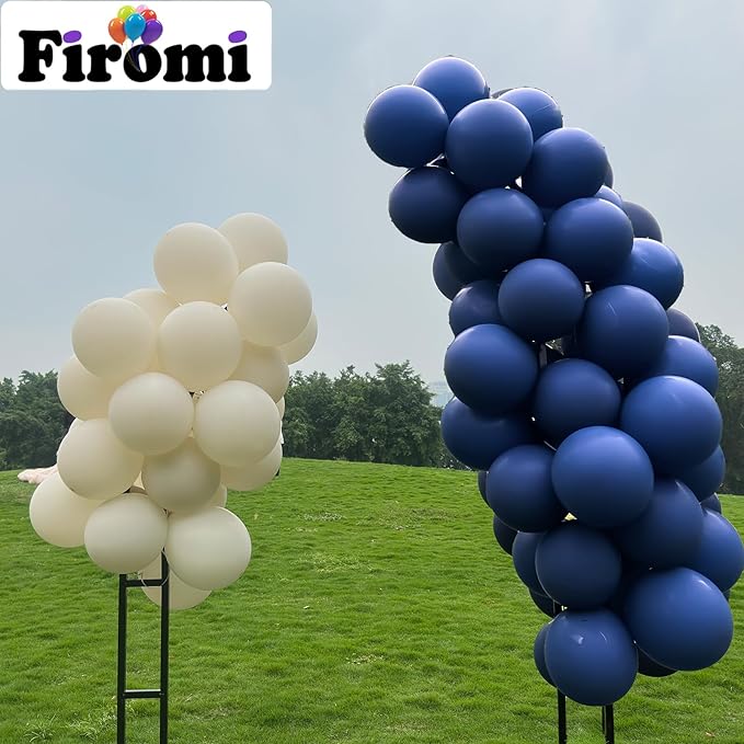 Firomi Beige Balloons 12-inch 100 Pack Big Helium Thicken Sand Latex Balloon for Wedding Birthday (with 3 Ribbons)
