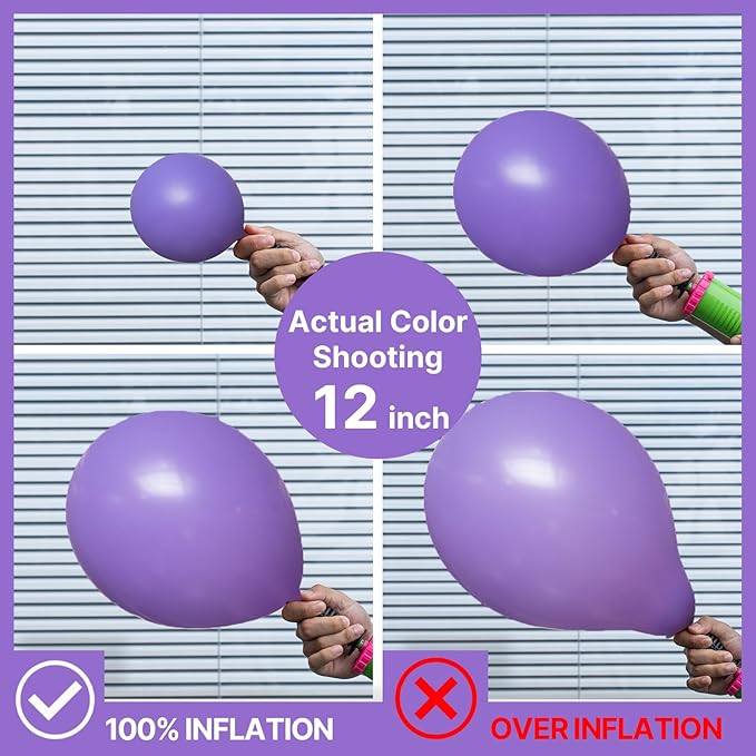 PartyWoo Purple Balloons 152pcs Different Sizes of 18 12 10 5 Inch Purple Balloon Arch Kit Garland for Birthday Engagement Wedding Bachelorette Bridal Shower Butterfly Party Decorations Purple-Y15