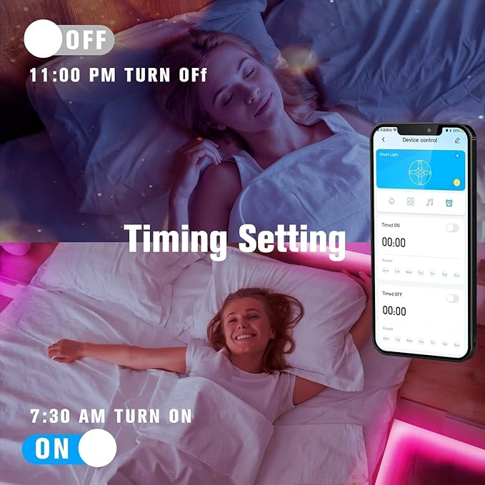 DAYBETTER Led Strip Lights 300 ft (3 Rolls of 100 ft) Color Changing Lights Strip for Bedroom, Desk, Indoor Room Bedroom Valentine Decor, with Remote and 24V Power Supply