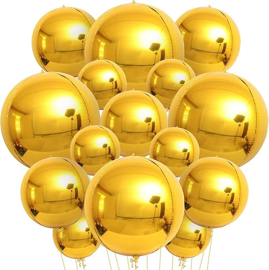 KatchOn, Large Gold Balloons - 22 Inch, Pack of 14 | Gold Foil Balloons for Gold Party Decorations | Metallic Graduation Balloon for Graduation Decorations 2026 | Wedding Decor, Anniversary Decor