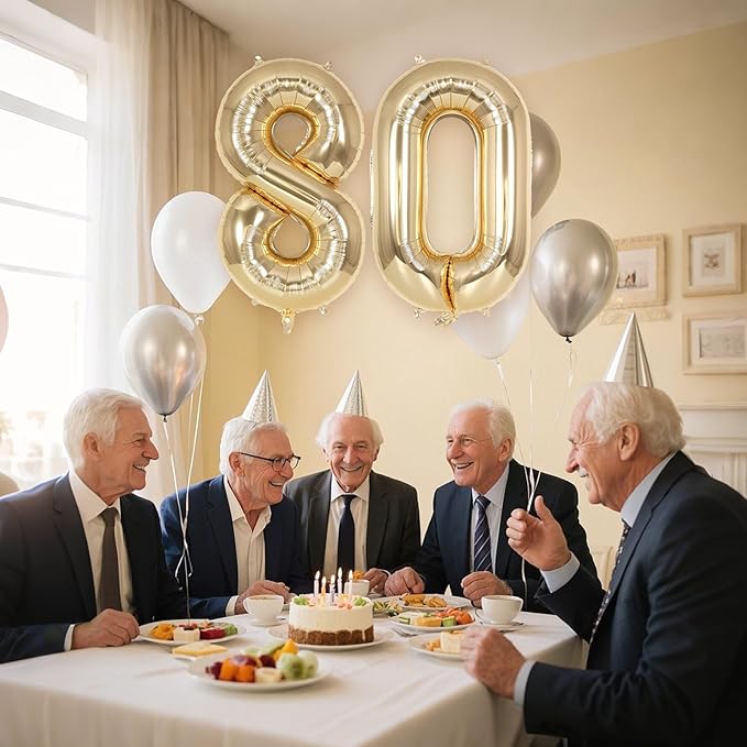 Champagne Gold Large Number 80 Balloon, 40 Inch Light Gold Foil Helium Number Balloons, Giant Mylar Number 80 Balloons for 80 Years Old Birthday Party Anniversary Decorations (Champagne Gold 80)