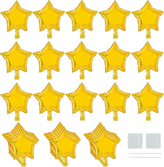 TONIFUL Gold Foil Star Balloons 50Pcs 10 Inch Gold Star Shape Balloons Star Helium Mylar Balloons for Birthday Wedding Baby Shower Anniversary Engagement Party Decorations Supplies