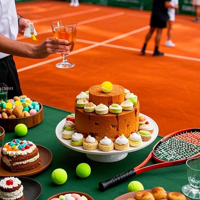 24Pcs Tennis Cupcake Toppers Foam Sports Ball Tennis Cupcake Picks for Baby Shower Kids Tennis Theme Birthday Party Cake Decorations Supplies