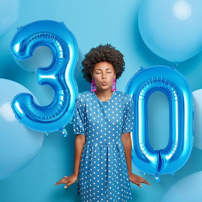 Blue Number 3 Balloon 40 Inch, Big Large Foil Helium Number Balloons, Jumbo Giant Mylar Number 3 Balloons for 3 Third Birthday Party Decorations Supplies Anniversary Celebration