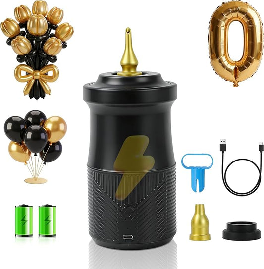 Balloon Pump Electric with Battery, 2-in-1 Electric Air Pump for Long Balloon Inflator Blower Machine for Birthday Party Celebration Balloons Decorations,260/160,Foil, Latex Balloons