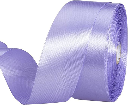YASEO 1 1/2 Inch Violet Solid Satin Ribbon, 50 Yards Craft Fabric Ribbon for Gift Wrapping Floral Bouquets Wedding Party Decoration