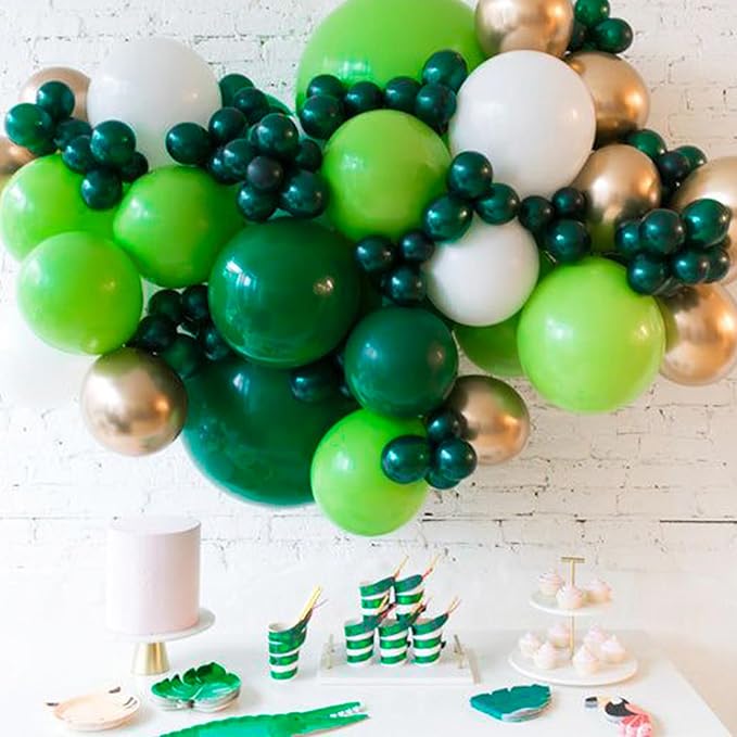 PartyWoo Dark Green Balloons 99pcs Different Sizes of 36 18 12 10 5 Inch Emerald Hunter Forest Green Balloon Arch Kit for Birthday Christmas Graduation Dinosaur Jungle Party Decorations Green-Y56
